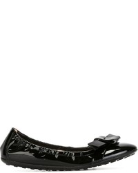 schwarze Leder Ballerinas von Tod's