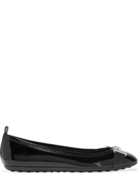 schwarze Leder Ballerinas von Tod's