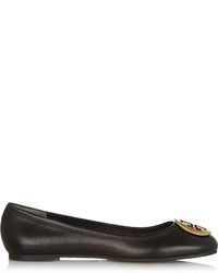 schwarze Leder Ballerinas von Tory Burch