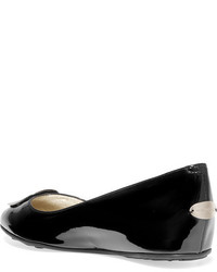 schwarze Leder Ballerinas von Jimmy Choo