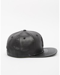 schwarze Leder Baseballkappe von New Era