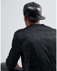 schwarze Leder Baseballkappe von New Era