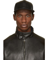 schwarze Leder Baseballkappe von Damir Doma