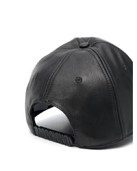 schwarze Leder Baseballkappe von Moschino