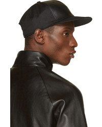 schwarze Leder Baseballkappe von Damir Doma