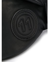 schwarze Leder Bauchtasche von Maison Margiela