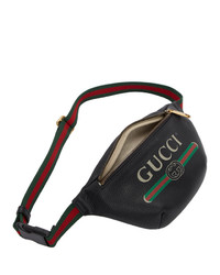 schwarze Leder Bauchtasche von Gucci