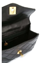 schwarze Leder Bauchtasche von Chanel Vintage
