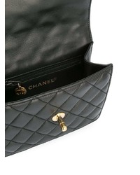 schwarze Leder Bauchtasche von Chanel Vintage
