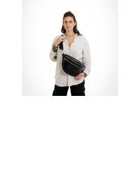 schwarze Leder Bauchtasche von Expatrié