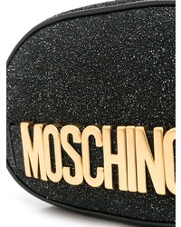 schwarze Leder Bauchtasche von Moschino