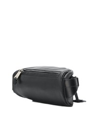 schwarze Leder Bauchtasche von Moschino