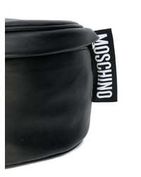 schwarze Leder Bauchtasche von Moschino