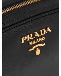 schwarze Leder Bauchtasche von Prada