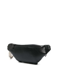 schwarze Leder Bauchtasche von Calvin Klein Jeans