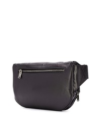 schwarze Leder Bauchtasche von Saint Laurent