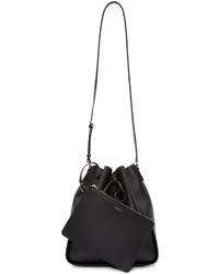 schwarze Leder Beuteltasche von Nina Ricci