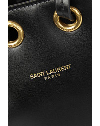 schwarze Leder Beuteltasche von Saint Laurent