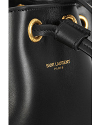 schwarze Leder Beuteltasche von Saint Laurent