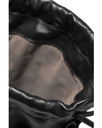 schwarze Leder Beuteltasche von Bottega Veneta