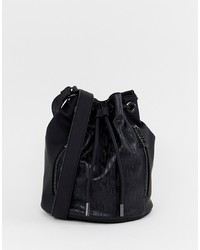 schwarze Leder Beuteltasche von Juicy Couture