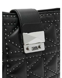 schwarze Leder Beuteltasche von Karl Lagerfeld