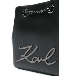 schwarze Leder Beuteltasche von Karl Lagerfeld