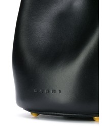 schwarze Leder Beuteltasche von Marni