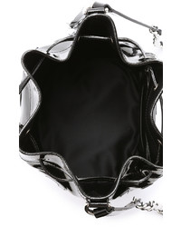 schwarze Leder Beuteltasche von Moschino