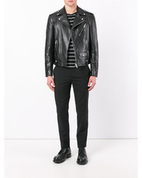 schwarze Leder Bikerjacke von Alexander McQueen