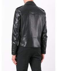 schwarze Leder Bikerjacke von Alexander McQueen