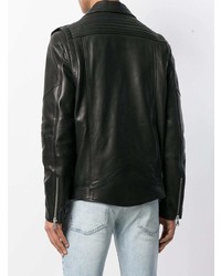 schwarze Leder Bikerjacke von Pierre Balmain