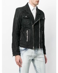 schwarze Leder Bikerjacke von Balmain