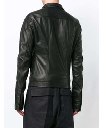 schwarze Leder Bikerjacke von Rick Owens