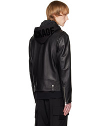 schwarze Leder Bikerjacke von Mackage