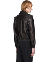 schwarze Leder Bikerjacke von Nili Lotan