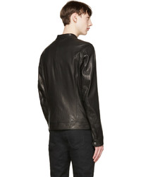 schwarze Leder Bikerjacke von Belstaff