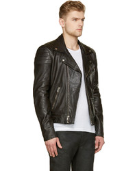 schwarze Leder Bikerjacke von BLK DNM