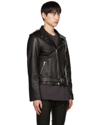 schwarze Leder Bikerjacke von John Elliott