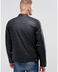 schwarze Leder Bikerjacke von Blend of America