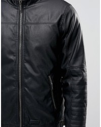 schwarze Leder Bikerjacke von Blend of America