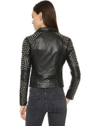 schwarze Leder Bikerjacke von Doma