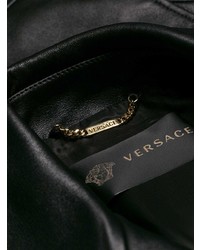 schwarze Leder Bikerjacke von Versace