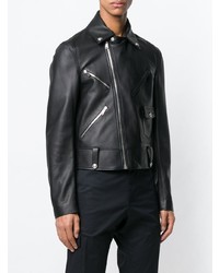 schwarze Leder Bikerjacke von Versace