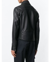 schwarze Leder Bikerjacke von Versace