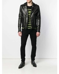 schwarze Leder Bikerjacke von Balmain