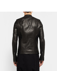 schwarze Leder Bikerjacke von Rick Owens