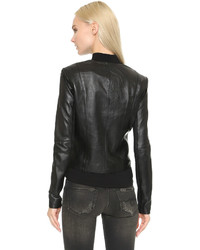 schwarze Leder Bikerjacke von Veda