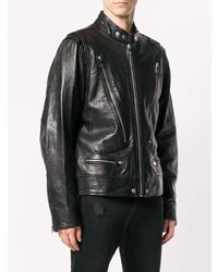 schwarze Leder Bikerjacke von Diesel