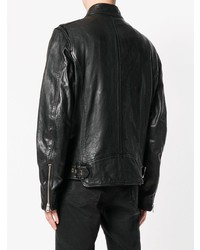 schwarze Leder Bikerjacke von Diesel